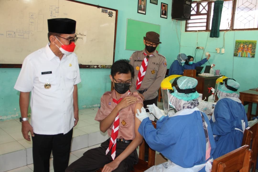 Kwarcab Pramuka Kota Blitar Gelar Vaksinasi Covid-19, Targetkan Seribu Siswa